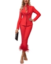 Rene Lion 2pc Blazer & Pant Set In Red