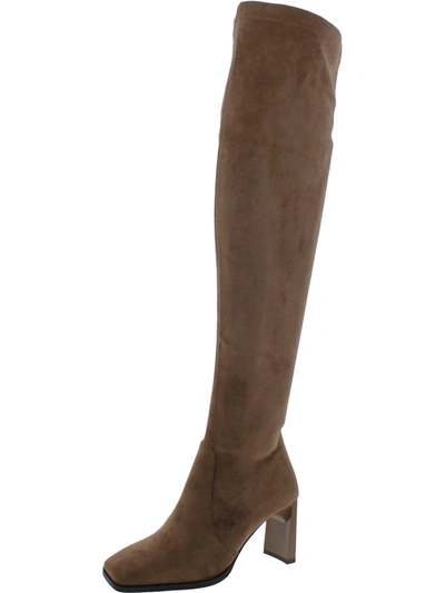 Gabrielle Union Lisi Womens Square Toe Side Zip Knee-high Boots In Grey
