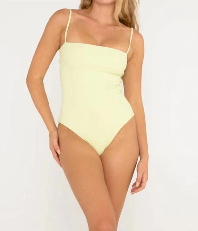 Citrine Luna Bikini In Lime Ribbed In Yellow
