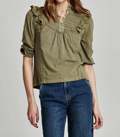 Another Love Kendall Pleated Top In Laurel Oak In Green