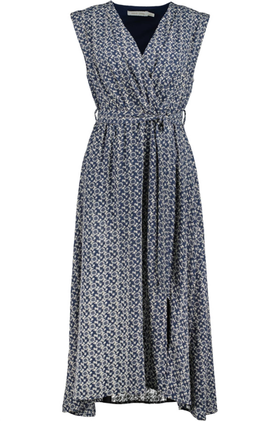 Bishop + Young California Dreaming Aeries Wrap Dress In Navy Mosaic In Multi