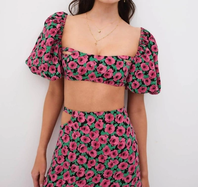For Love & Lemons Dolcetto Crop Top In Multi