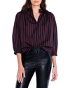 Nic + Zoe Nic+zoe Stripe Stroll Cotton & Silk Blouse In Multi
