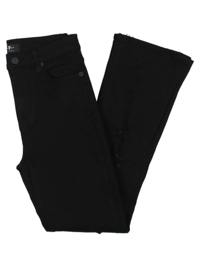 7 For All Mankind Womens High Rise Destroyed Slim Jeans In Black