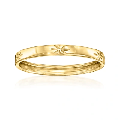 Canaria Fine Jewelry Canaria Italian 10kt Yellow Gold Diamond-cut Star Ring