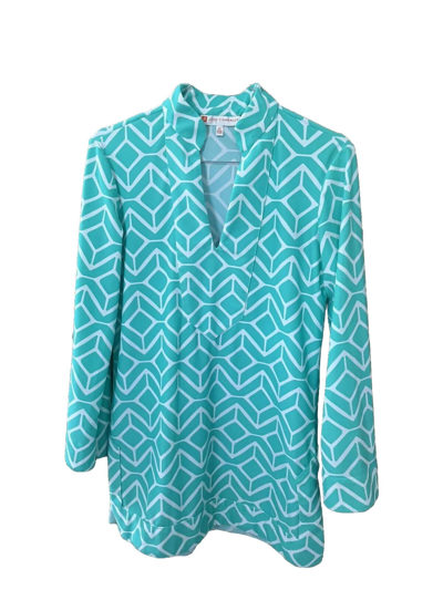 Jude Connally Chris Tunic Top In Sail Geo Seafoam In Multi