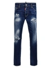 Dsquared2 Slim-fit Distressed Blue Jeans With Five-pocket Design