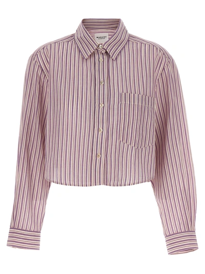 Marant Etoile Eliora Cropped Shirt In Violett