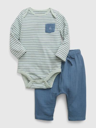 Gap Baby Bodysuit Outfit Set In Bainbridge Blue