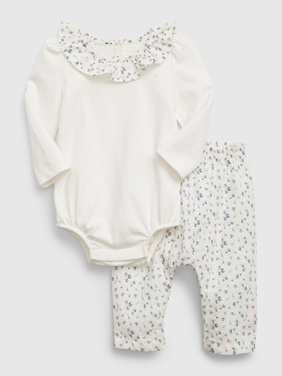 Gap Baby Organic Cotton Outfit Set In Off White