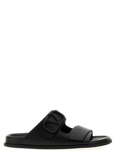 Valentino Garavani Vlogo Signature Slides In Black