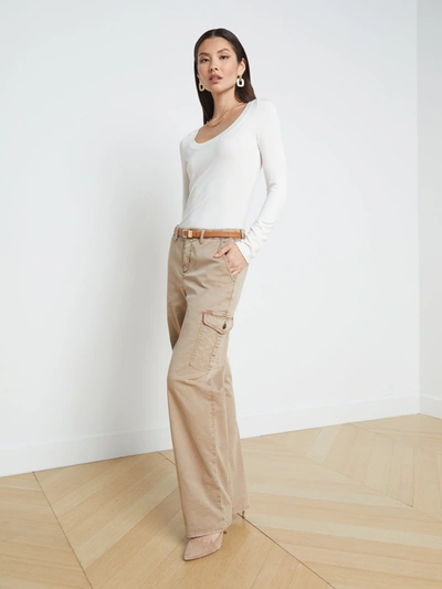 L Agence Channing Trouser In Dark Latte