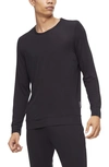 Calvin Klein Men's Ultra Soft Modern Modal Crewneck Lounge Sweatshirt In Black