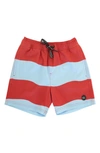 FEATHER 4 ARROW FEATHER 4 ARROW KIDS' WAVE STRIPE VOLLEY SWIM TRUNKS