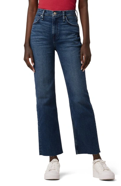 Hudson Remi Raw Hem High Waist Crop Straight Leg Jeans In Blue