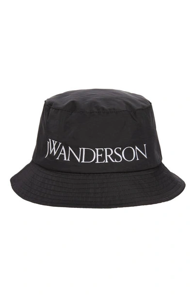 Jw Anderson Bucket Hat With Logo In Black
