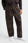 LEMAIRE RELAXED FIT PLAID WOOL PANTS