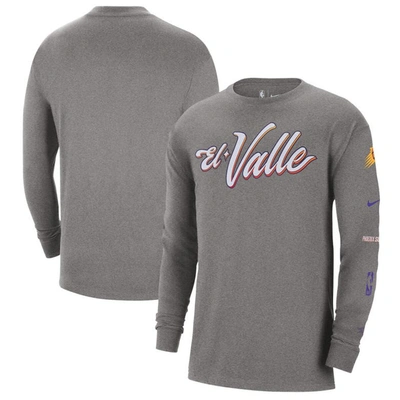 Nike Phoenix Suns 2023/24 City Edition  Men's Nba Max90 Long-sleeve T-shirt In Charcoal