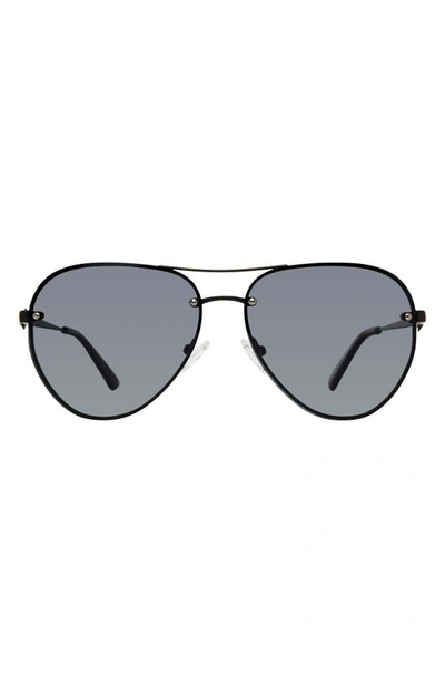 Kurt Geiger Shoreditch 60mm Rimless Aviator Sunglasses In Black/ Grey Gradient