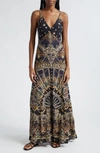 Camilla Crystal-embellished Printed Silk-crepe Maxi Dress In Masked Moonlight
