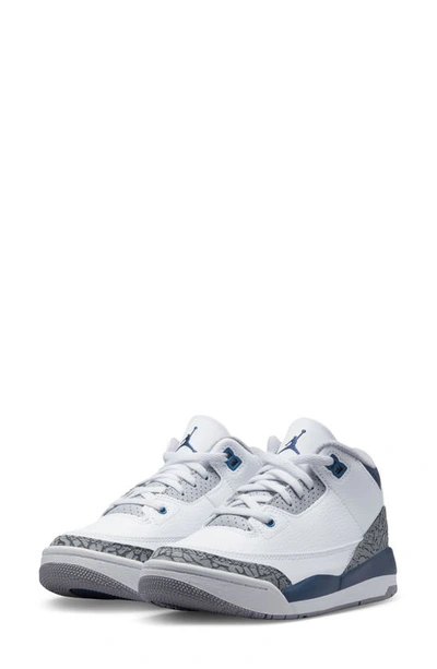 Jordan Kids' Air  3 Retro Sneaker In White/ Navy/ Grey/ Black