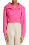 JACQUEMUS RISOUL MERINO WOOL LAYERED CROP SWEATER