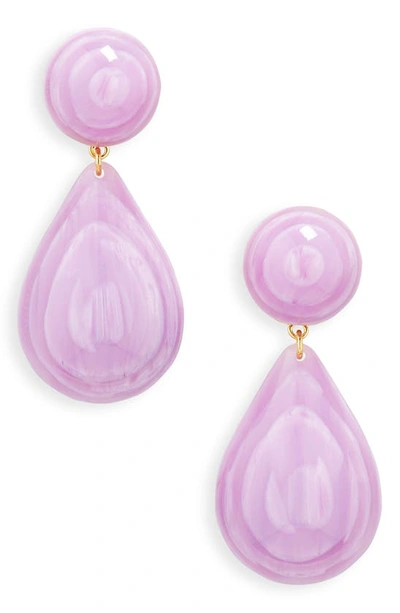 Lele Sadoughi Small Dome Teardrop Earrings In Lilac