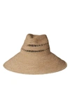 JANESSA LEONE HARLOW OPEN WEAVE STRAW HAT