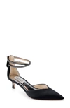 Badgley Mischka Lilibeth Metallic Crystal-cuff Pumps In Black Satin
