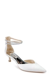 Badgley Mischka Lilibeth Metallic Crystal-cuff Pumps In Soft White