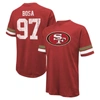 Majestic Men's  Threads Nick Bosa Scarlet Distressed San Francisco 49ers Name And Number Oversize Fit In Scarlet