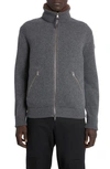 MONCLER MONCLER WOOL DOWN CARDIGAN WITH REMOVABLE GENUINE SHEARLING TRIM