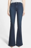 Paige Genevieve Transcend Dark Blue Flared Jeans In Cameron