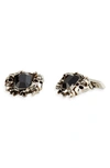 Alexander Mcqueen Ivy Skull Cufflinks In A.silver/ Jet Sw