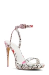 Aldo Kat Stiletto Sandal In White/ Text