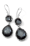 Ippolita Sterling Silver Rock Candy Mini Teardrop Snowman Earrings In Hematite Doublet In Silver