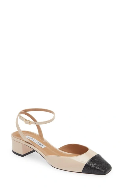 Aquazzura French Flirt Square Toe Pump In Nude/ Black