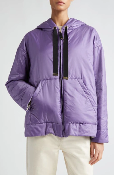 Max Mara Reversible Parka In Water-resistant Canvas In Lavender