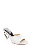 Badgley Mischka Lucid Heart-heel Mule Sandals In White