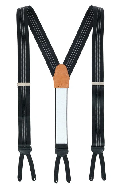 Trafalgar Fredrick Center Stripe Formal Suspenders In Black