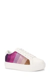 Kurt Geiger London Womens Pink Comb Laney Stripe Crystal-embellished Leather Low-top Trainers