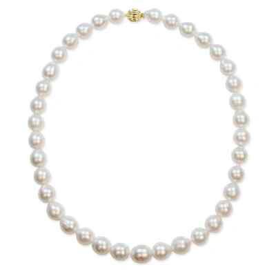 Pre-owned Amour 9-11 Mm Natural Shape South Sea Pearl Graduated Strand Necklace With 14k In Check Description