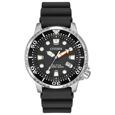 Pre-owned Citizen Promaster Diver 200 Meters Eco-drive Black Dial Men's Watch Bn0150-28e