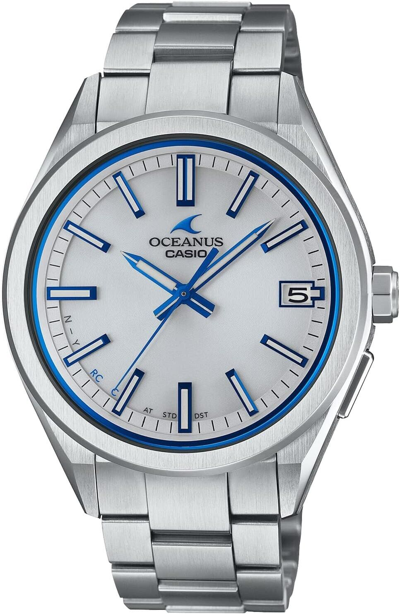 Pre-owned Casio Oceanus Ocw-t200s-7ajf Elegant Bluetooth Solar White Dial Men Watch