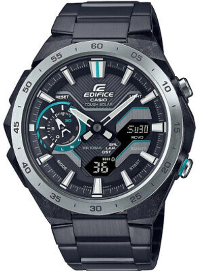 Pre-owned Casio Ecb-2200dd-1aef Edifice Solar Men's Watch 48mm 10atm