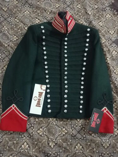 Pre-owned Euro Napoleonic Regency 60th Rifles Officer Tunic Jacket Steampunk Military Jacket In Green