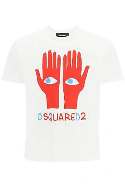 Pre-owned Dsquared2 T-shirt  Men Size L S74gd1034s23009 100w White