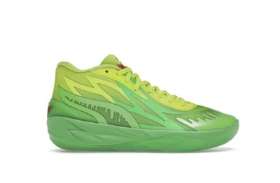 Pre-owned Puma Lamelo Ball Mb.02 Nickelodeon Slime Yellow Green Size 7 Men Brand