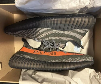 Pre-owned Adidas Originals Size 13 - Adidas Yeezy Boost 350 V2 Low Carbon Beluga In Gray