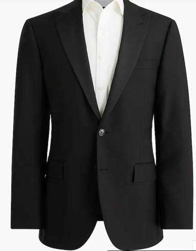 Pre-owned Jcrew J.crew $498 Thompson Peak Lapel Tuxedo Jacket Black Size 44l Az235